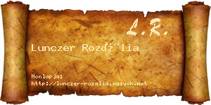 Lunczer Rozália névjegykártya