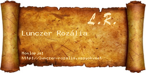 Lunczer Rozália névjegykártya